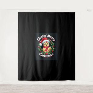 Cluckin’ Merry Christmas Chicken Tapestry