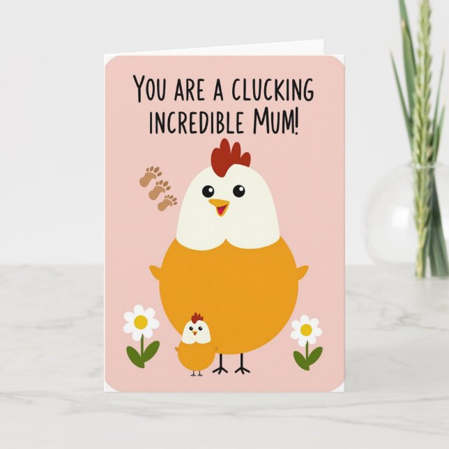 Clucking Mum Bird Art Card (Front)