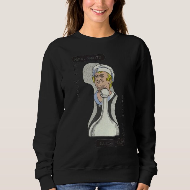 Clue Mrs White Playing Card Halloween Costume Sweatshirt (Front)