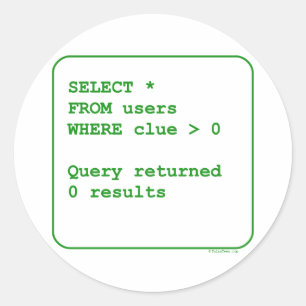Clueless Users Classic Round Sticker