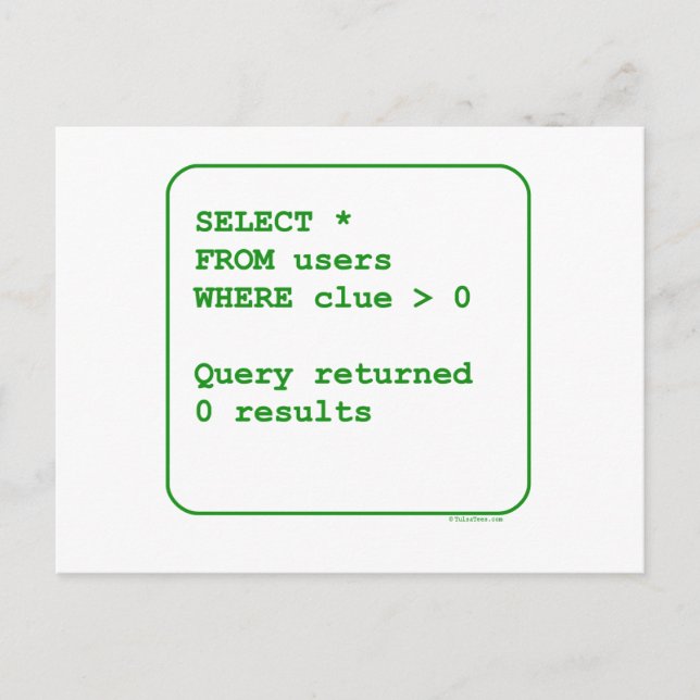 Clueless Users Postcard (Front)