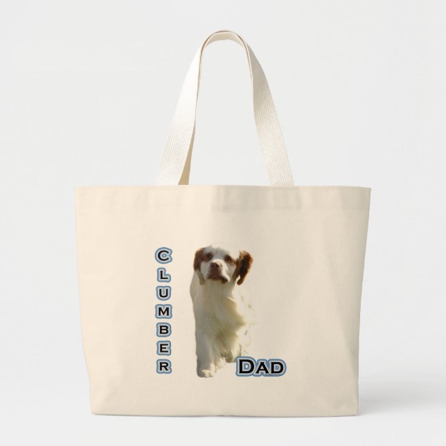 Clumber Dad 4 Large Tote Bag (Front)