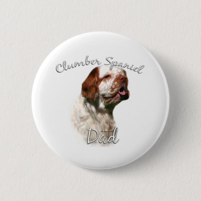 Clumber Spaniel Dad 2 Pinback Button (Front)