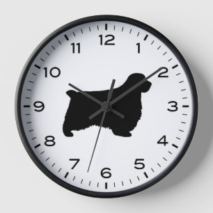 Clumber Spaniel Dog Breed Silhouette Clock