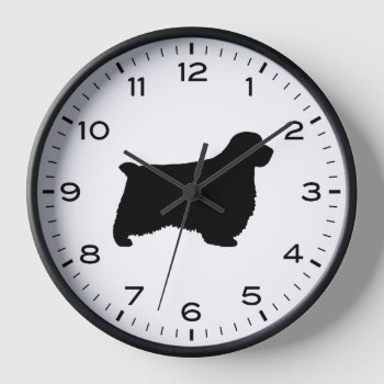 Clumber Spaniel Dog Breed Silhouette Clock by jennsdoodleworld at Zazzle