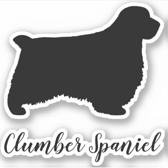 Clumber Spaniel Dog Breed Silhouette Vinyl Sticker (Front)