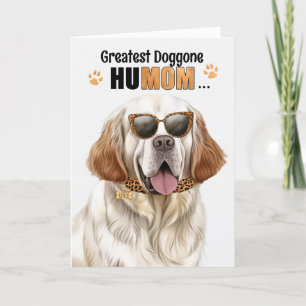 Clumber Spaniel Dog Greatest HuMOM Mother's Day Holiday Card