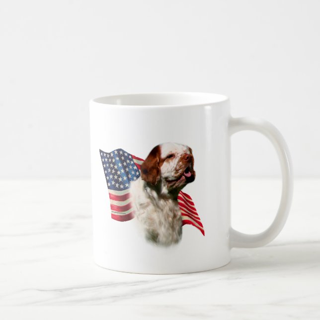 Clumber Spaniel Flag Coffee Mug (Right)