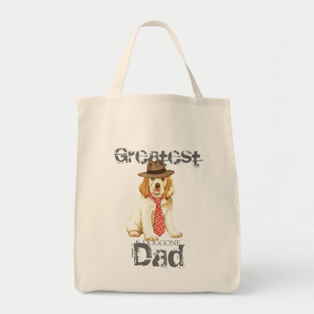 Clumber Spaniel Heart Dad Tote Bag (Front)