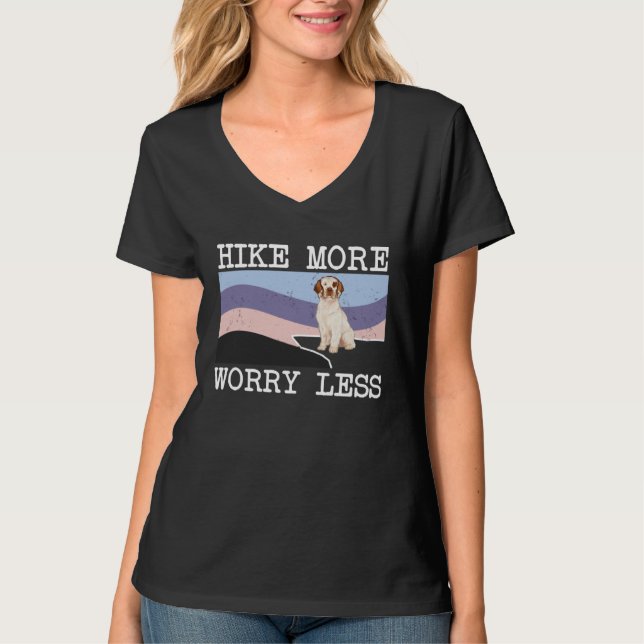 Clumber Spaniel Hike More Worry Less Graphic Hikin T-Shirt (Front)