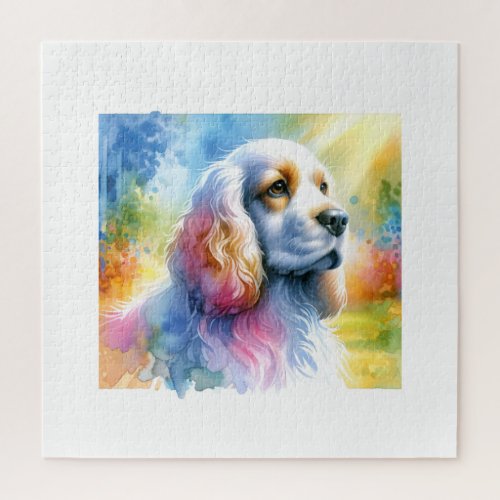 Clumber Spaniel in Watercolor Elegance AREF809 _ W Jigsaw Puzzle