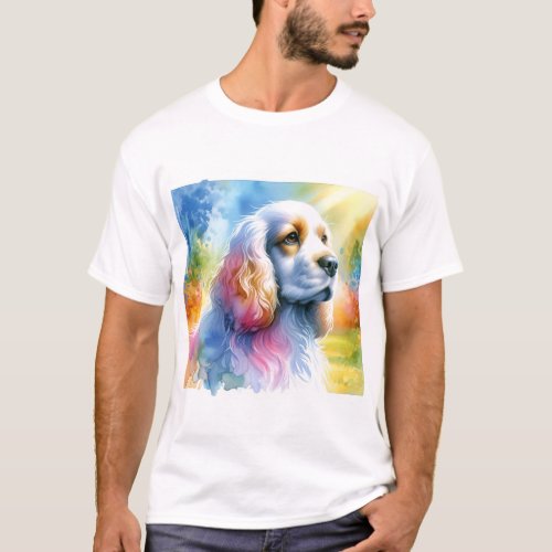 Clumber Spaniel in Watercolor Elegance AREF809 _ W T_Shirt