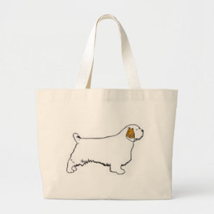 clumber spaniel large tote bag