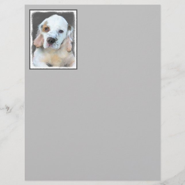 Clumber Spaniel Painting - Cute Original Dog Art (Front)
