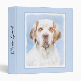 Clumber Spaniel Painting - Cute Original Dog Art 3 Ring Binder