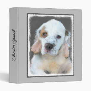 Clumber Spaniel Painting - Cute Original Dog Art 3 Ring Binder