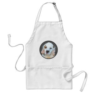 Clumber Spaniel Painting - Cute Original Dog Art Adult Apron