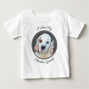 Clumber Spaniel Painting - Cute Original Dog Art Baby T-Shirt