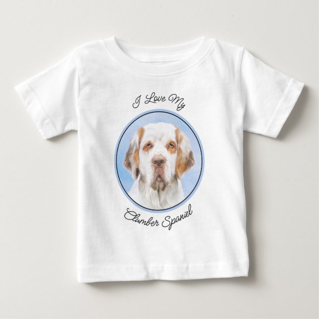 Clumber Spaniel Painting - Cute Original Dog Art Baby T-Shirt (Front)