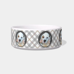 Clumber Spaniel Painting - Cute Original Dog Art Bowl