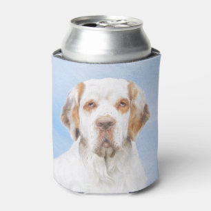 Clumber Spaniel Painting - Cute Original Dog Art Can Cooler