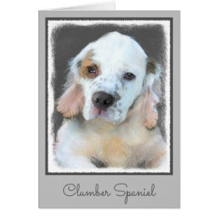 Clumber Spaniel Painting - Cute Original Dog Art Cards