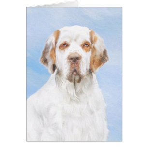 Clumber Spaniel Painting - Cute Original Dog Art Cards