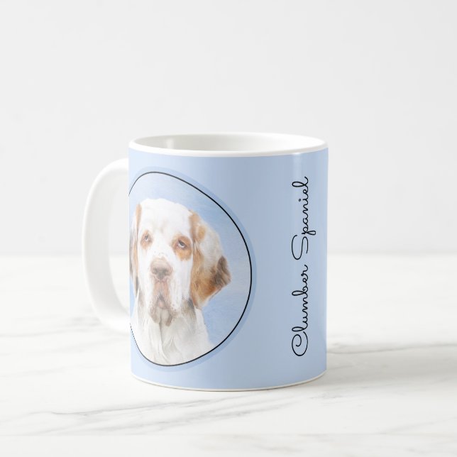 Clumber Spaniel Painting - Cute Original Dog Art Coffee Mug (Front Left)