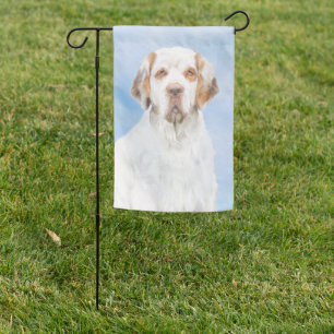 Clumber Spaniel Painting - Cute Original Dog Art Garden Flag