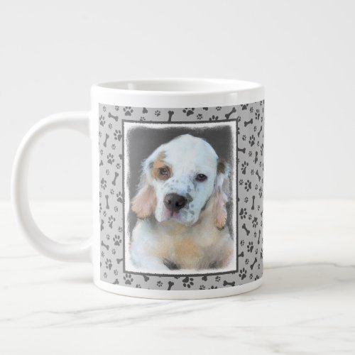 Clumber Spaniel Painting _ Cute Original Dog Art Giant Coffee Mug