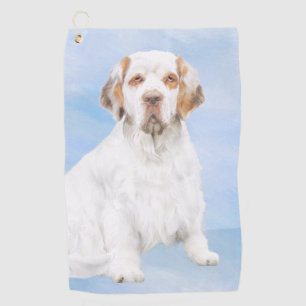 Clumber Spaniel Painting - Cute Original Dog Art Golf Towel
