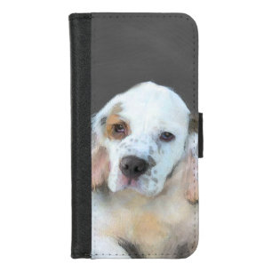 Clumber Spaniel Painting - Cute Original Dog Art iPhone 8/7 Wallet Case