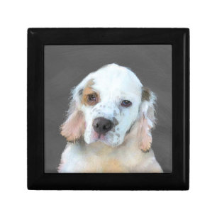 Clumber Spaniel Painting - Cute Original Dog Art Jewelry Box