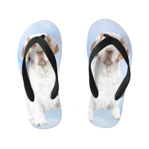 Clumber Spaniel Painting _ Cute Original Dog Art Kids Flip Flops