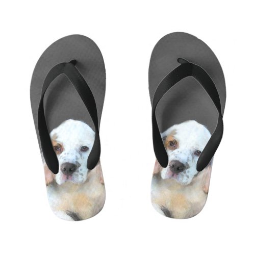 Clumber Spaniel Painting _ Cute Original Dog Art Kids Flip Flops