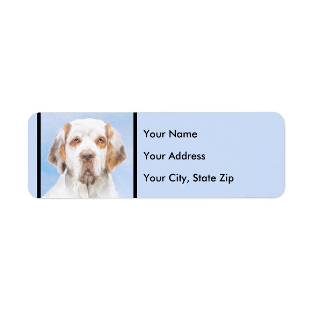 Clumber Spaniel Painting - Cute Original Dog Art Label (Front)