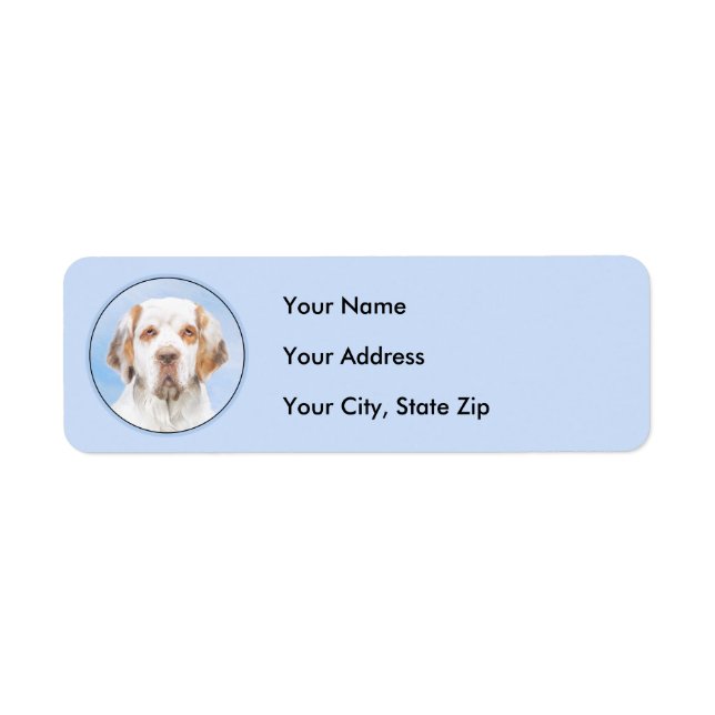 Clumber Spaniel Painting - Cute Original Dog Art Label (Front)