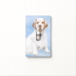 Clumber Spaniel Painting - Cute Original Dog Art Light Switch Cover