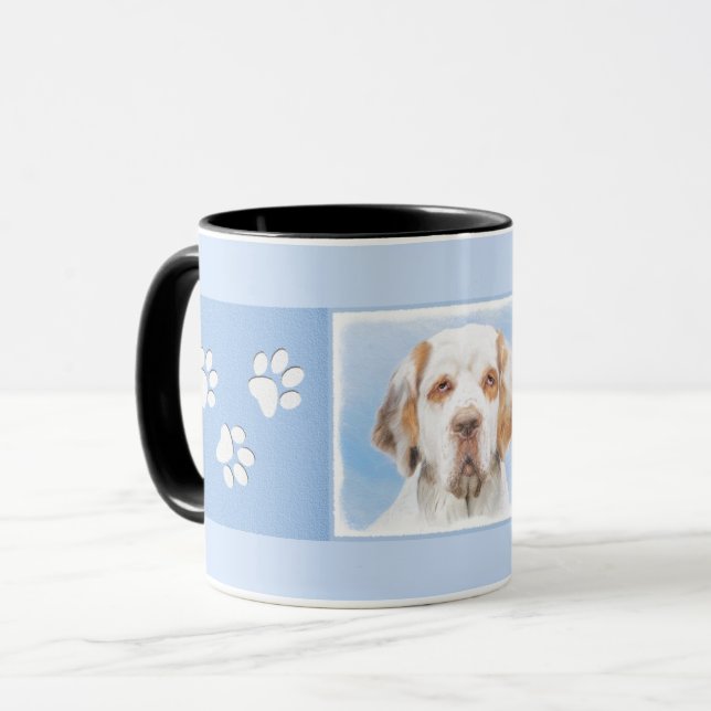 Clumber Spaniel Painting - Cute Original Dog Art Mug (Front Left)