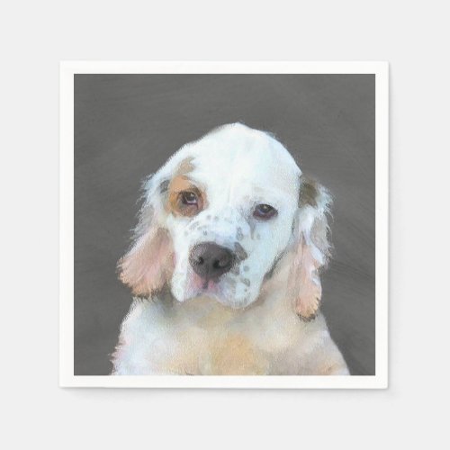 Clumber Spaniel Painting _ Cute Original Dog Art Napkins