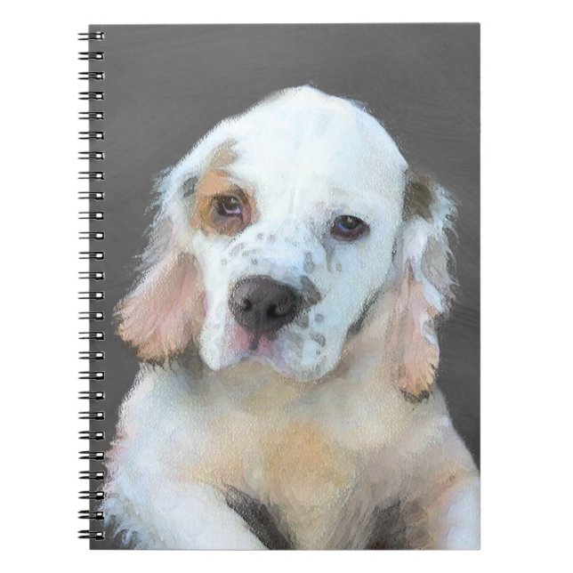 Clumber Spaniel Painting - Cute Original Dog Art Notebook (Front)