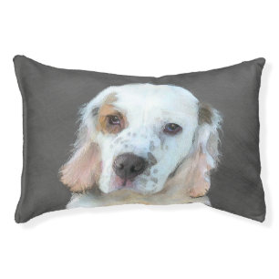 Clumber Spaniel Painting - Cute Original Dog Art Pet Bed