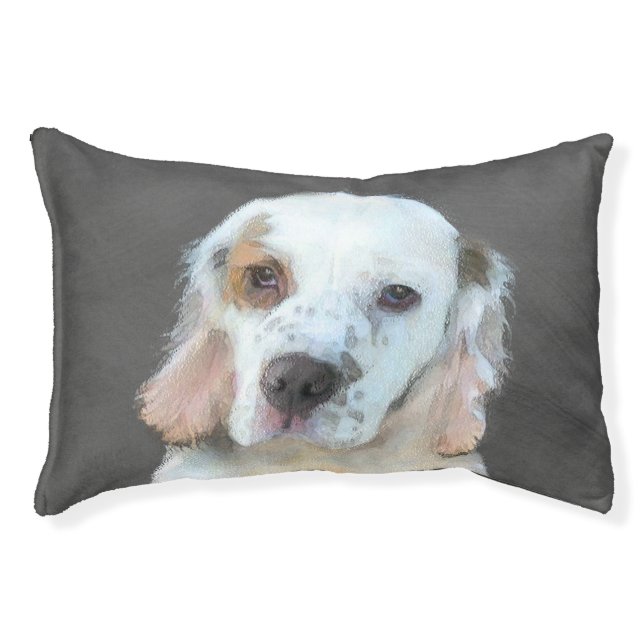 Clumber Spaniel Painting - Cute Original Dog Art Pet Bed (Front)
