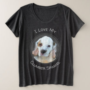 Clumber Spaniel Painting - Cute Original Dog Art Plus Size T-Shirt