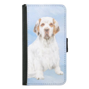 Clumber Spaniel Painting - Cute Original Dog Art Samsung Galaxy S5 Wallet Case