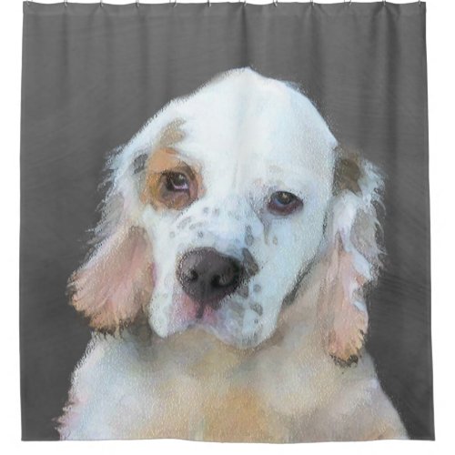 Clumber Spaniel Painting _ Cute Original Dog Art Shower Curtain