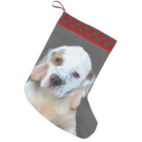 Clumber Spaniel Painting _ Cute Original Dog Art Small Christmas Stocking
