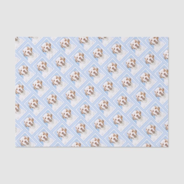 Clumber Spaniel Painting - Cute Original Dog Art Tissue Paper (Front)
