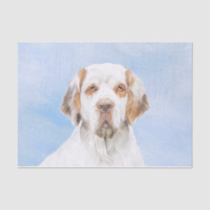 Clumber Spaniel Painting - Cute Original Dog Art Tissue Paper