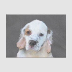 Clumber Spaniel Painting - Cute Original Dog Art Tissue Paper